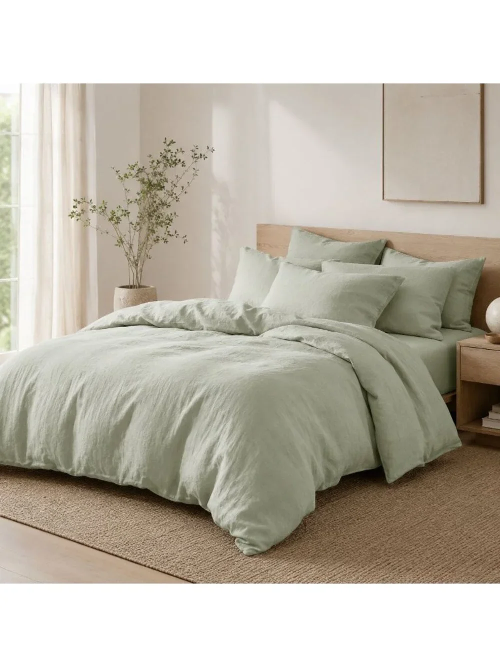 S15 | Quince European Linen Duvet Cover Full Queen Sage (retired) NWOT